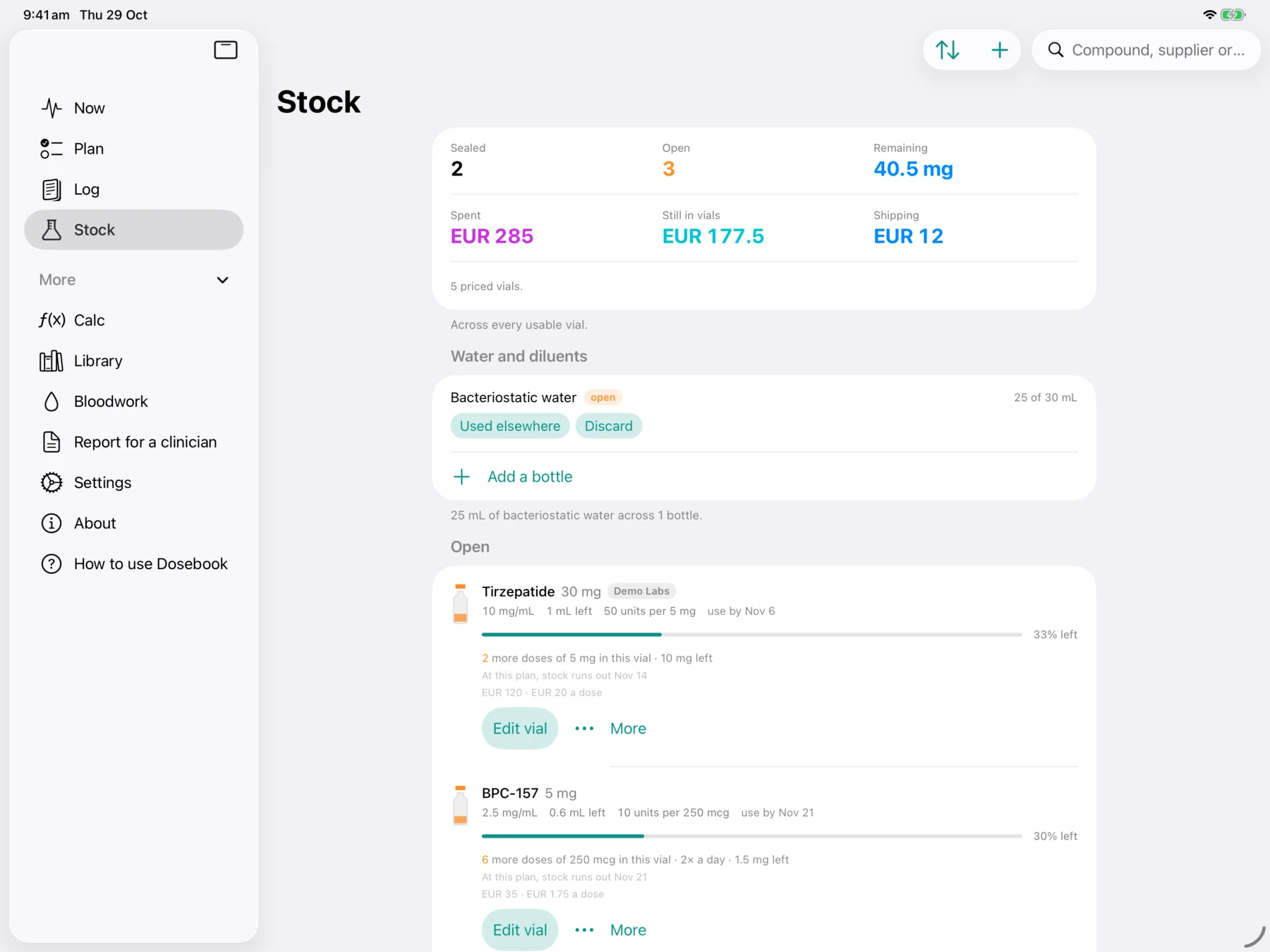 Stock on iPad